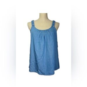 a.n.a Light Blue Denim Tank Top Women’s Size Small Blue Denim Sleeve